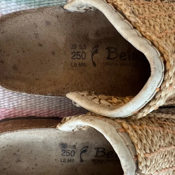 rare Birkenstock Betula Kenia woven slip-on clogs 39 8 raffia - Picture 3 of 5